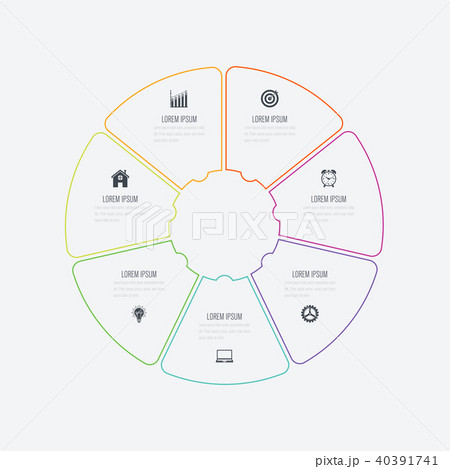 Infographics template 7 options with circle Infographics template 7 options with circle 40391741