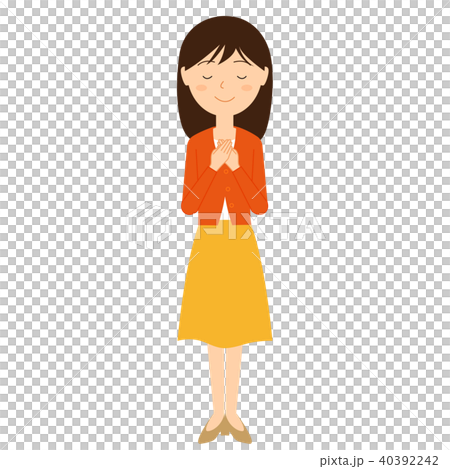 安心する若い女性のイラスト素材 全身 安心する若い女性のイラスト素材 全身 40392242