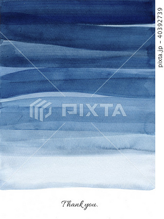 グラデーション_水彩_紺_thank you 40392739