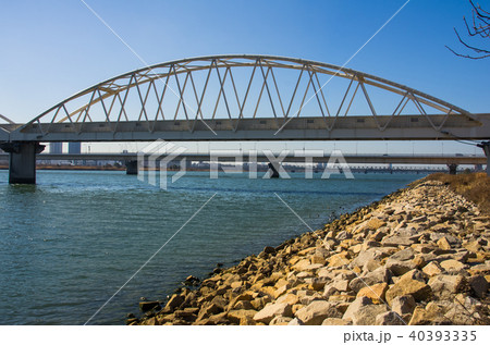 大阪・淀川河川敷とNTT十三専用橋 大阪・淀川河川敷とNTT十三専用橋 40393335