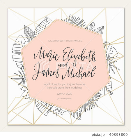 Tropical wedding invitation with flower elements 40393800