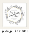 Tropical wedding invitation with flower elements 40393809