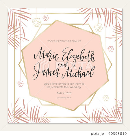 Tropical wedding invitation with flower elements Tropical wedding invitation with flower elements 40393810