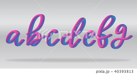 Neon gradient alphabet realistic vector letters Neon gradient alphabet realistic vector letters 40393813