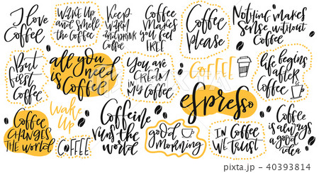 Handdrawn lettering set about coffee Handdrawn lettering set about coffee 40393814