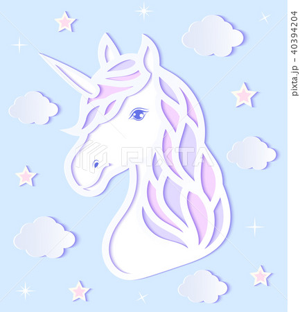 Head Of Paper Unicornのイラスト素材