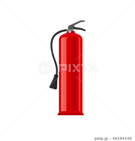 Powder fire extinguisher. Flat vector illustration for poster about safety and fire protection 40394349
