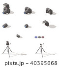 Photo and video equipment isometric low poly icon 40395668