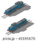 Freight diesel locomotive isometric low poly icon 40395670