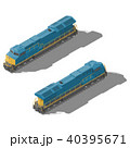 Freight diesel locomotive isometric low poly icon 40395671