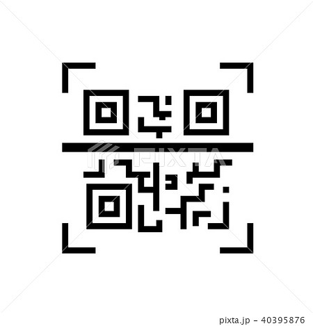 Qr Code Line Design Single Isolated Iconのイラスト素材