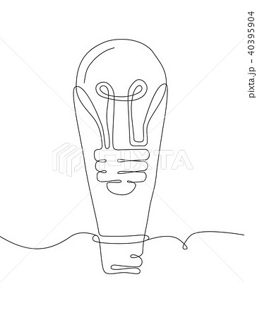 Lightbulb - one line design style illustration 40395904