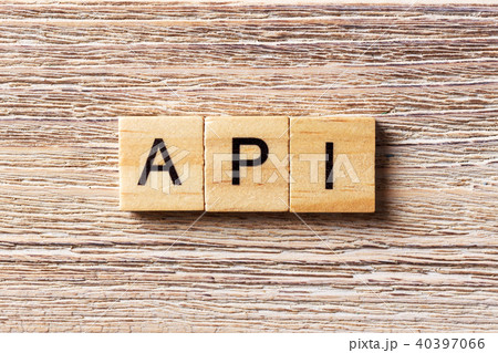 API word written on wood block. API word written on wood block. 40397066