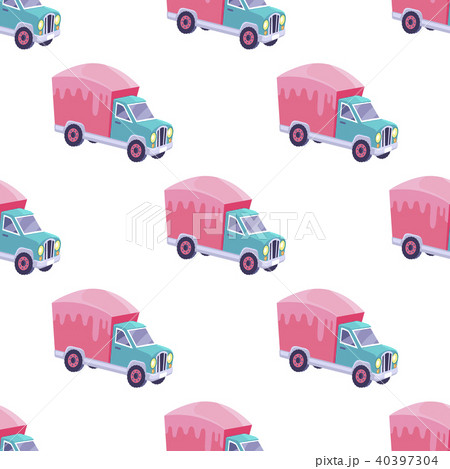 Seamless Pattern with Color Sweet Truck Isolated Seamless Pattern with Color Sweet Truck Isolated 40397304