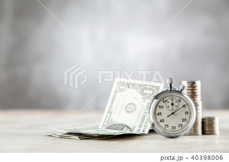 Analog stopwatch on grey background Analog stopwatch on grey background 40398006