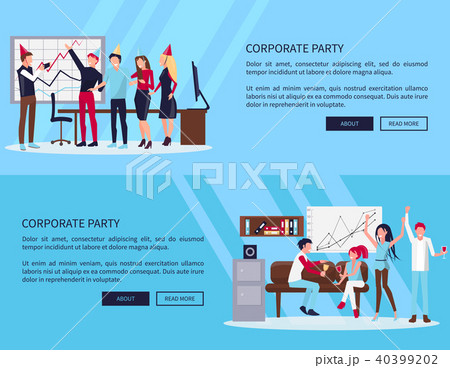 Corporate Party Web Page on Vector Illustration 40399202