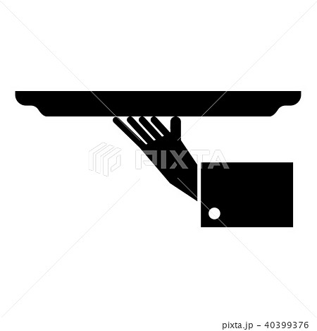 Hand with tray icon black Hand with tray icon black 40399376