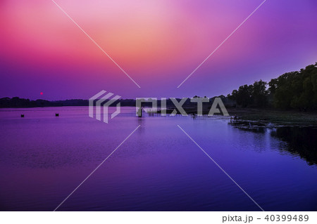 Dreamy Sunset sky in the Bank of River. 40399489