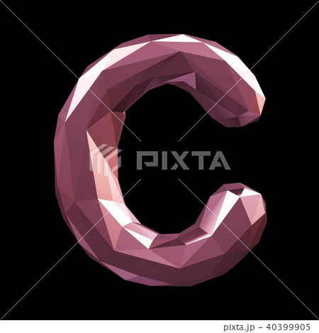Capital latin letter C in low poly style isolated on black background 40399905