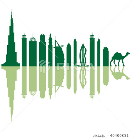 United Arab Emirates skyscrapers silhouette and 40400351