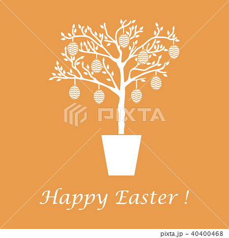 Easter eggs decorated tree 40400468