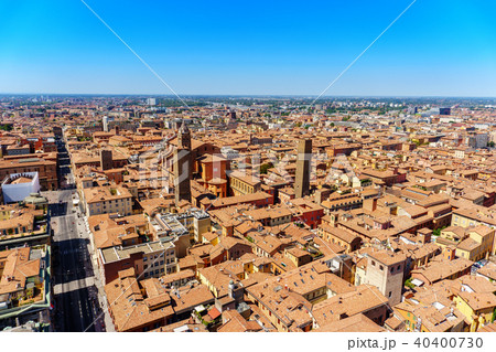 Aerial view of Bologna. Historical city center Aerial view of Bologna. Historical city center 40400730