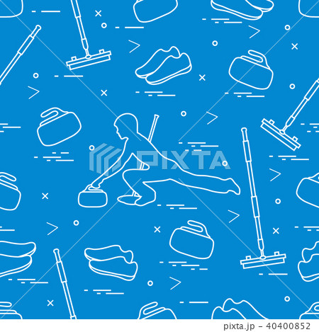 Vector pattern of different objects curling sport Vector pattern of different objects curling sport 40400852