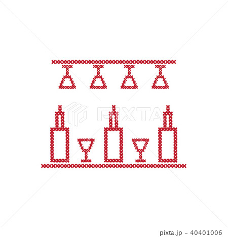 Cute vector illustration cross embroidery of bar Cute vector illustration cross embroidery of bar 40401006
