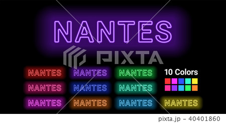 Neon name of Nantes city 40401860