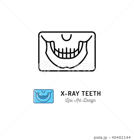 X-ray teeth icon, Panoramic radiograph x-ray jaw sign. Dental Care clinic logo, Stomatology office X-ray teeth icon, Panoramic radiograph x-ray jaw sign. Dental Care clinic logo, Stomatology office 40402144