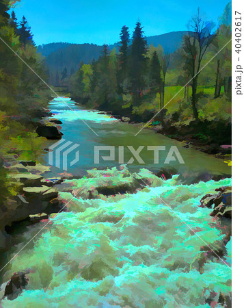 Waterfall in Yaremche 40402617