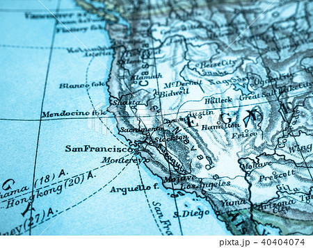 古地図　アメリカ西海岸 40404074