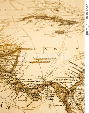 古地図　中央アメリカとカリブ海 40404282