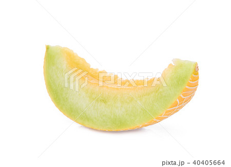sliced pearl orange melon isolated on white sliced pearl orange melon isolated on white 40405664