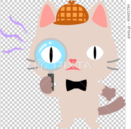 Cat looking into a magnifying glass Cat looking into a magnifying glass 40405794