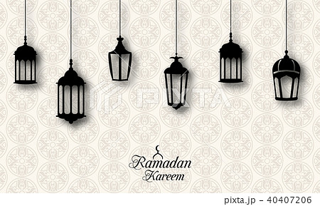 Ramadan Kareem Celebration Background with Traditional Lanterns Fanoos  40407206