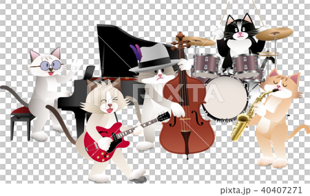 猫バンドのイラスト素材