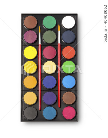Watercolor paint and brush Watercolor paint and brush 40408062