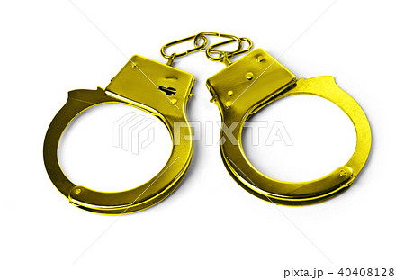 Old handcuffs on white background Old handcuffs on white background 40408128