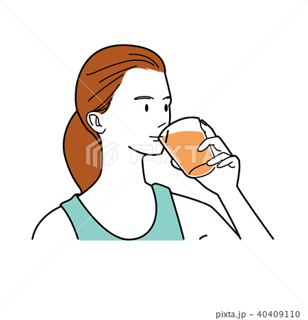 ジュースを飲む人のイラスト素材 40409110 Pixta
