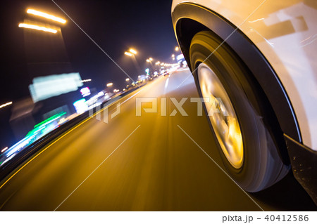 Car driving at night city 40412586