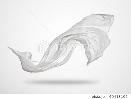 Smooth Elegant White Cloth On Gray Backgroundの写真素材