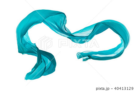 Smooth elegant blue cloth on white background 40413129