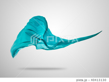 Smooth elegant blue cloth on gray background 40413130