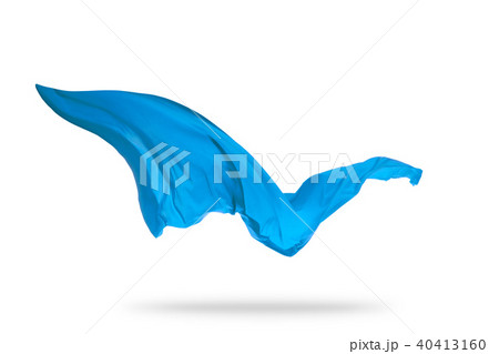 Smooth elegant blue transparent cloth separated on white background. 40413160