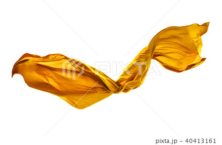 Smooth elegant yellow cloth on white background 40413161