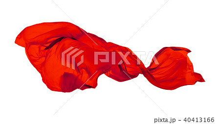 Smooth elegant red cloth on white background 40413166