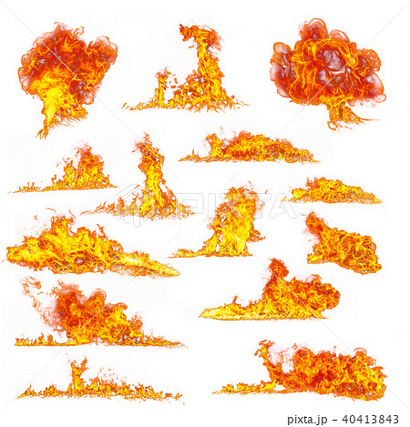 Fire flames collection on white background Fire flames collection on white background 40413843