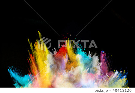 Explosion of colored powder on black background Explosion of colored powder on black background 40415120