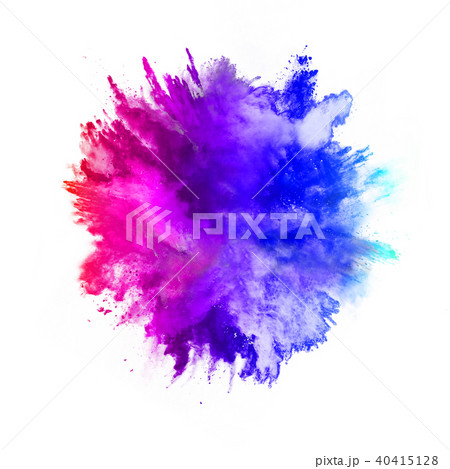 Explosion of colored powder on white background Explosion of colored powder on white background 40415128